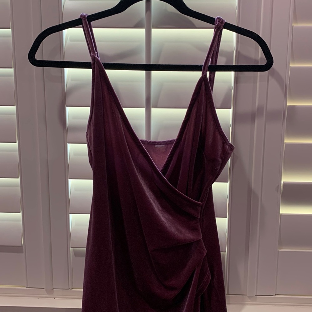Bodycon Cami Dress Purple Velvet Dress